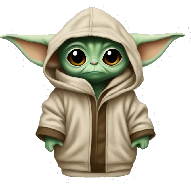 Baby yoda with a dodger hoodie emoji