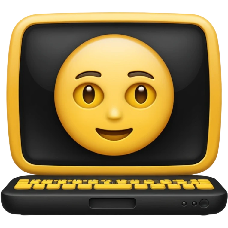 emoji de computadora en color negro y amarillo tipo mostaza emoji