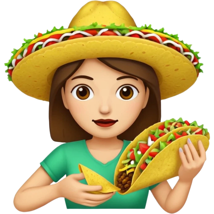taco eating woman emoji