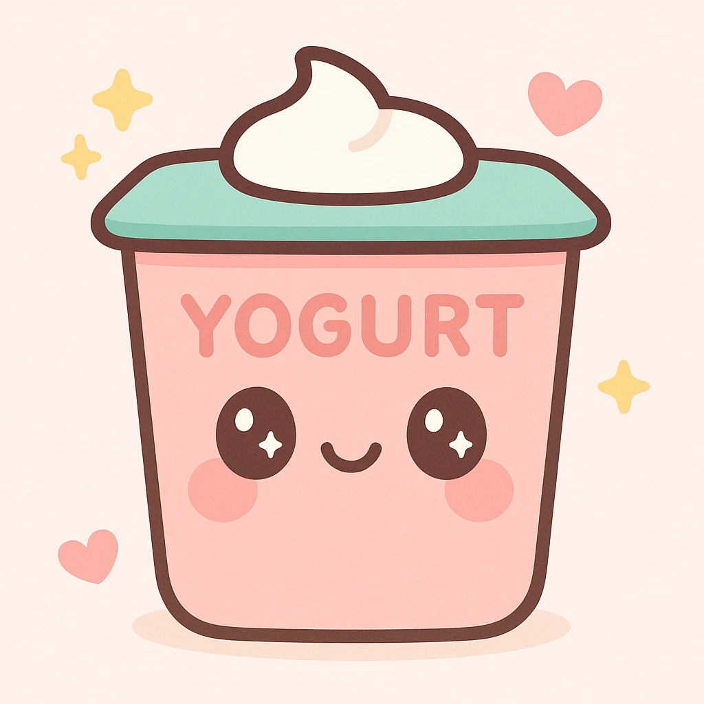 yogurt, kawaii cute style emoji