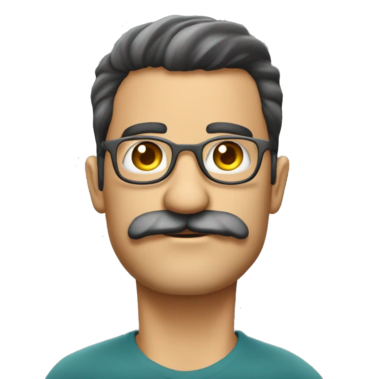 informatico moreno GORDO con lentes SIN BIGOTE emoji