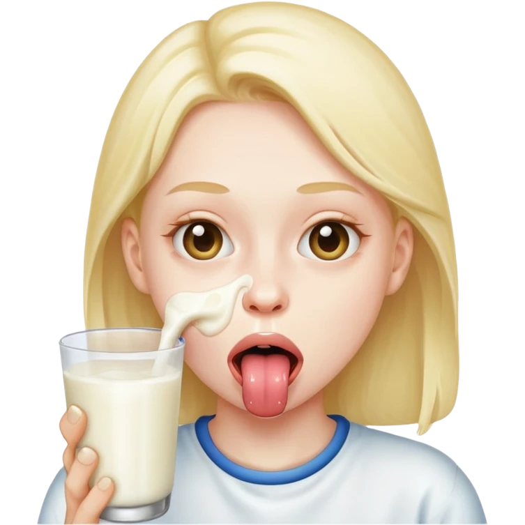 tongue sticking out milk emoji