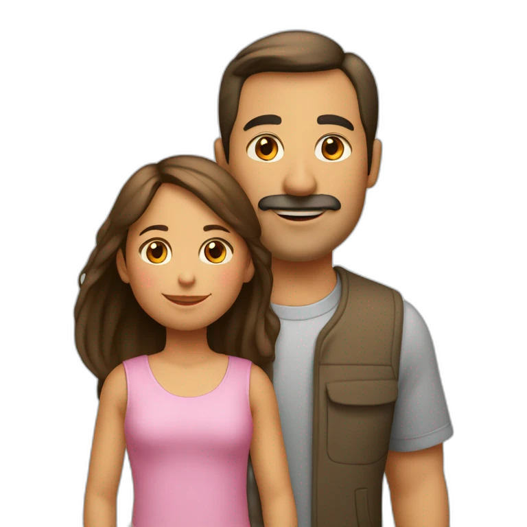 Una familia de un padre, y una niña emoji