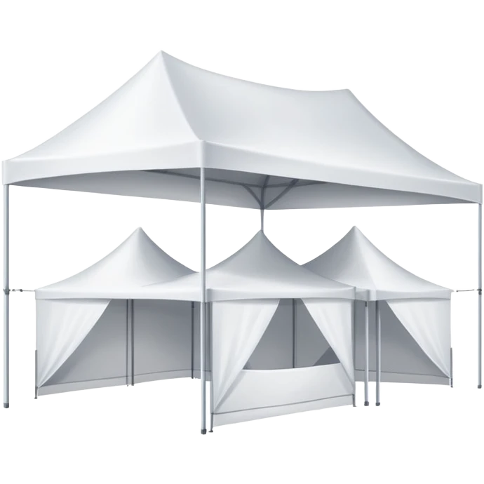 A cluster of three white canopy tents or pop-up tents emoji