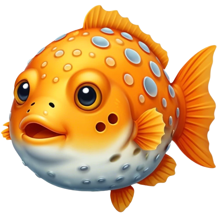 All Orange Puffer fish emoji