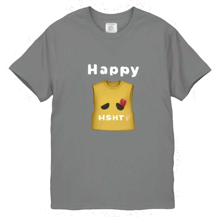 Shirt with the text HAPPY emoji
