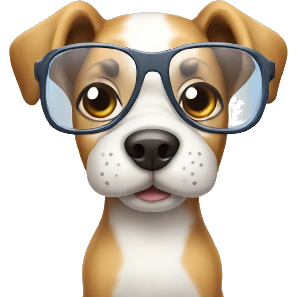Cute dog with Glas  emoji