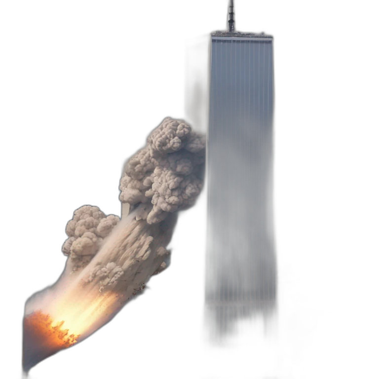 world trade center being attacked by planes emoji