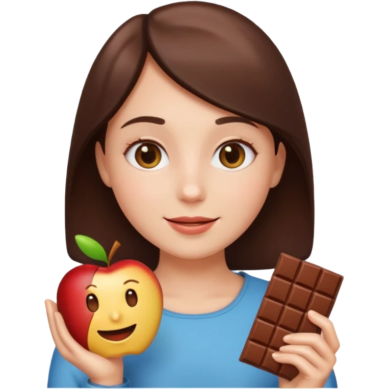 glückliche person mit schokoriegel, apple-stil emoji, strahlendes gesicht, schokolade in der hand emoji