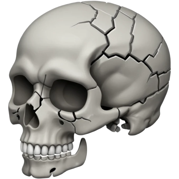 Mind blown skull face for png emoji