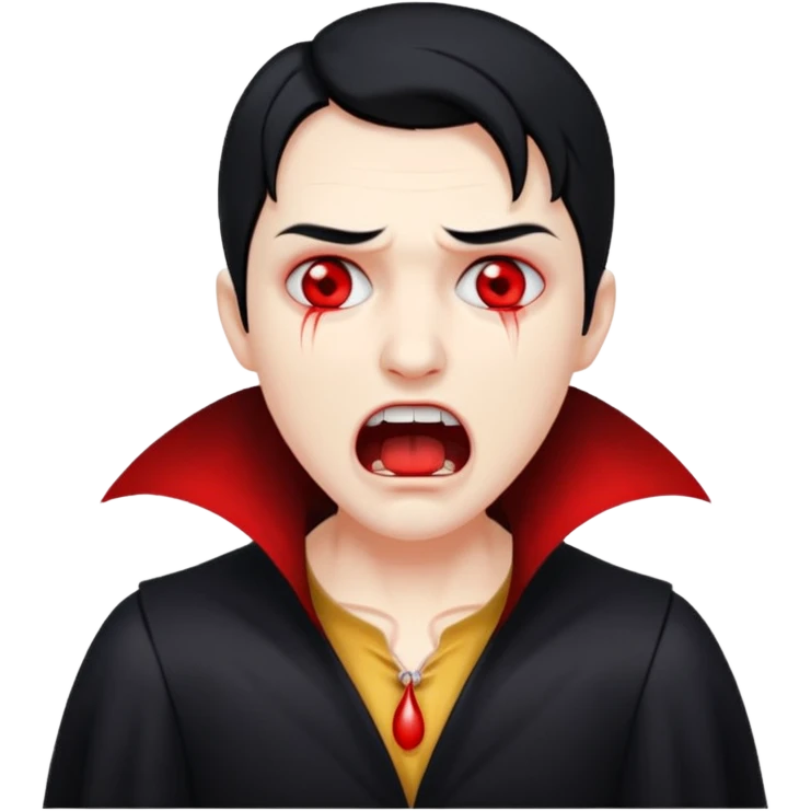 vampire crying with shout, full body. emoji