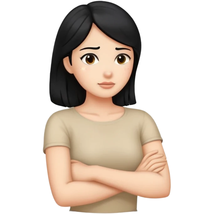 Arms crossed holding neck woman  emoji