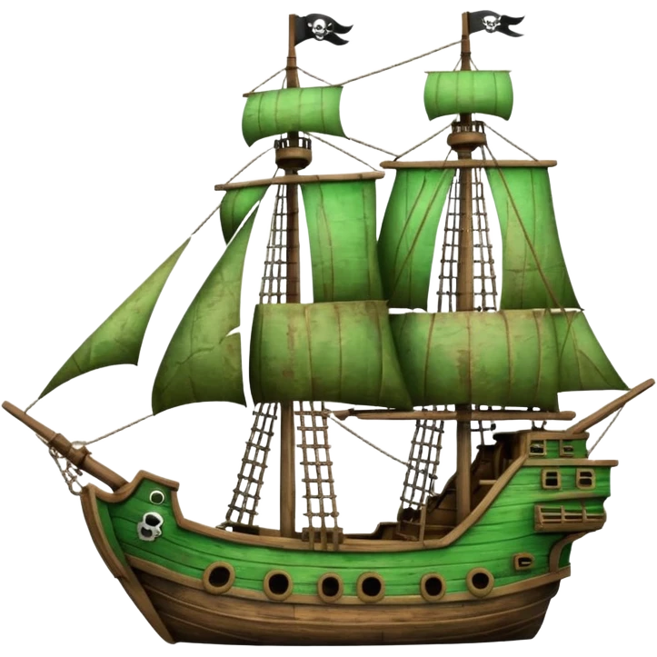 green pirate ships emoji