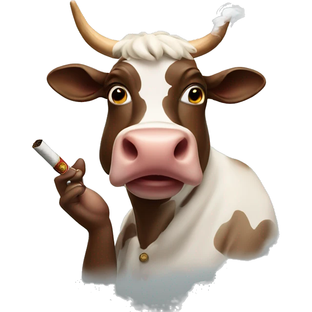 Moo dang smoking a cigar emoji
