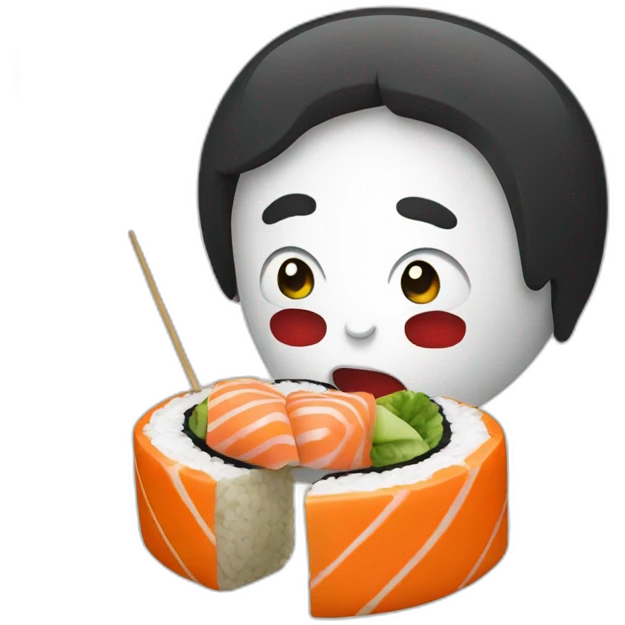 Letter T eating Sushi emoji