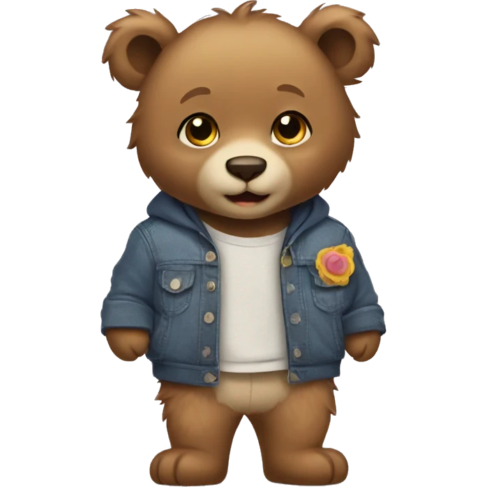 Bear cub wearing clothes emoji