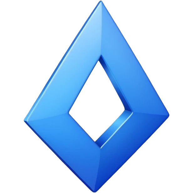 A sleek and elegant upwards arrow icon in a single, vibrant shade of cobalt blue (#0047AB). The style is minimalist 3D with soft gradient shading. The arrow is symmetrical, has a sharp but refined point, and its body is fluid and modern. The background is transparent. emoji