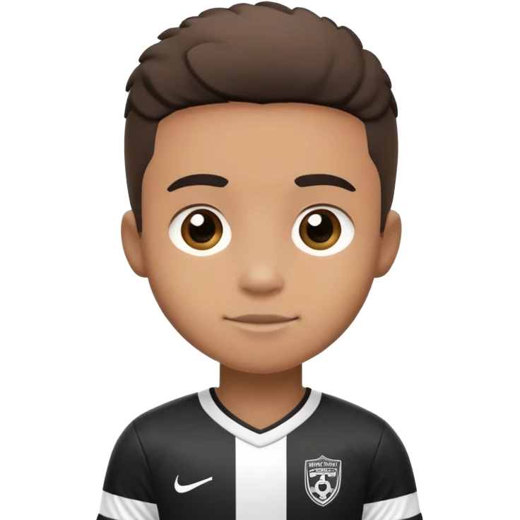 Cute cartoon soccer player wearing Angers SCO black and white jersey emoji