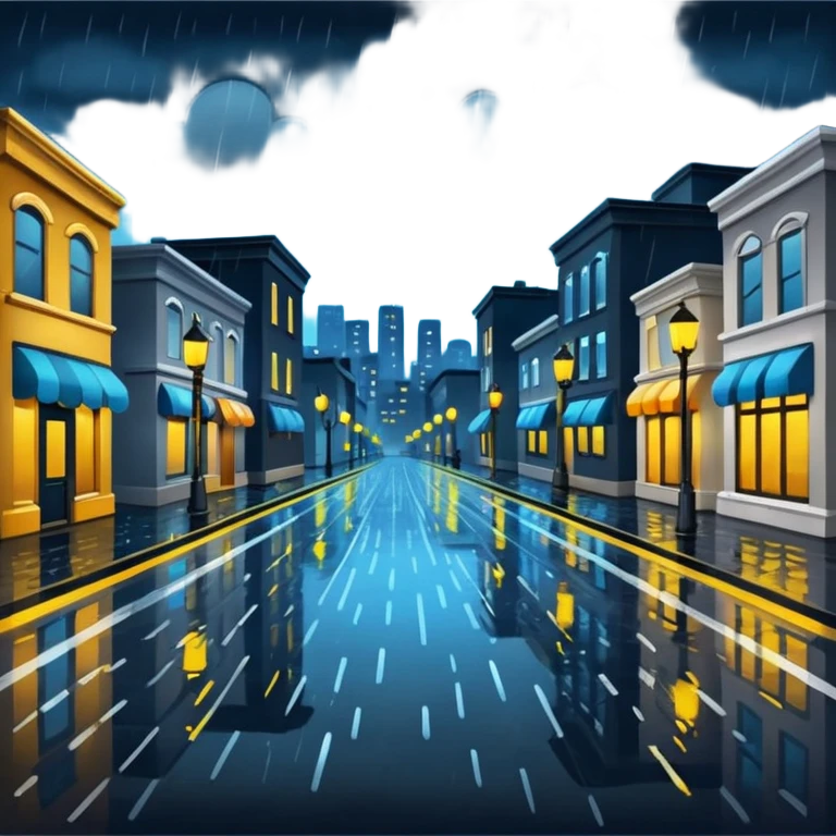 Drizzle Night with rain on backgournd  emoji