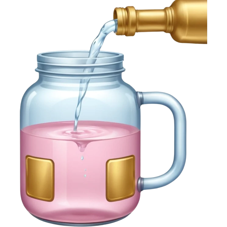 Light pink and gold jar pouring water emoji