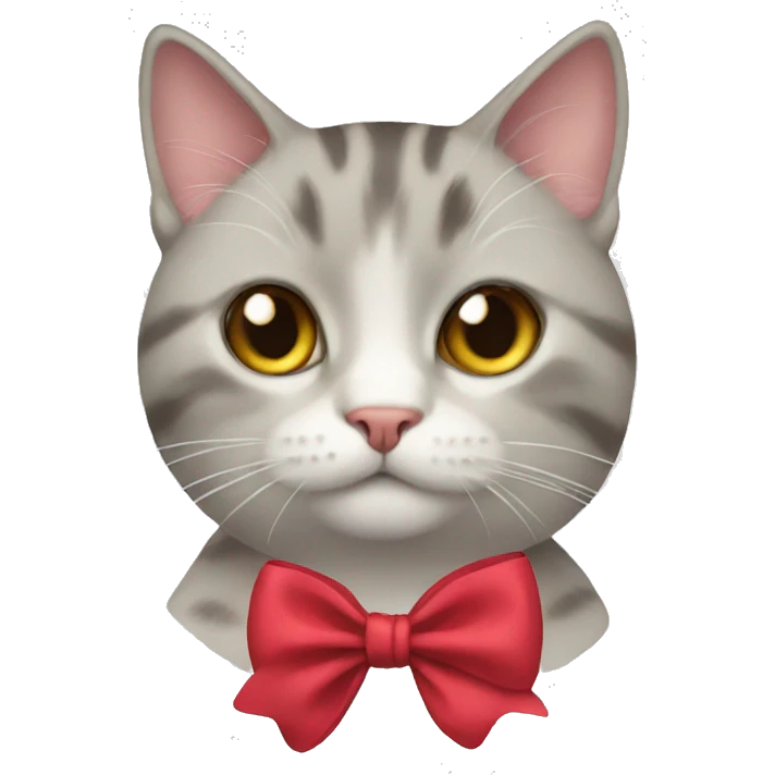A cat with a bow emoji