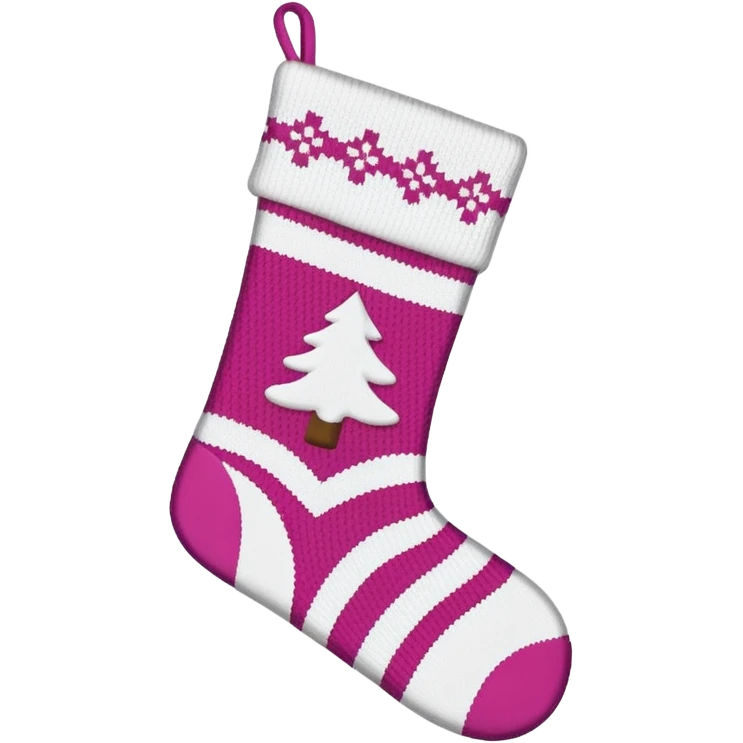 Pink and white christmas stocking emoji