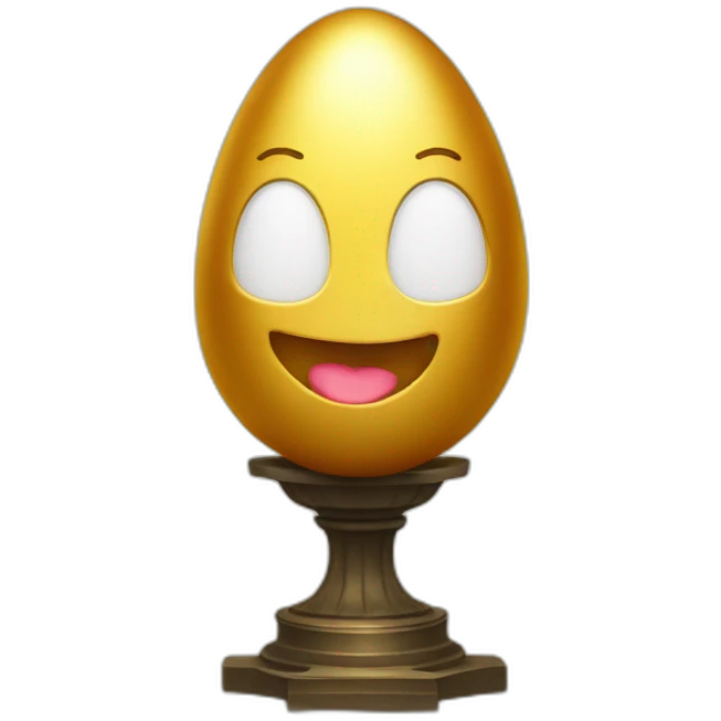 smiling golden egg on a pedestal emoji