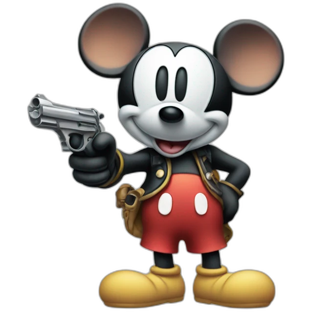 mickey-mouse-holding-pistol emoji