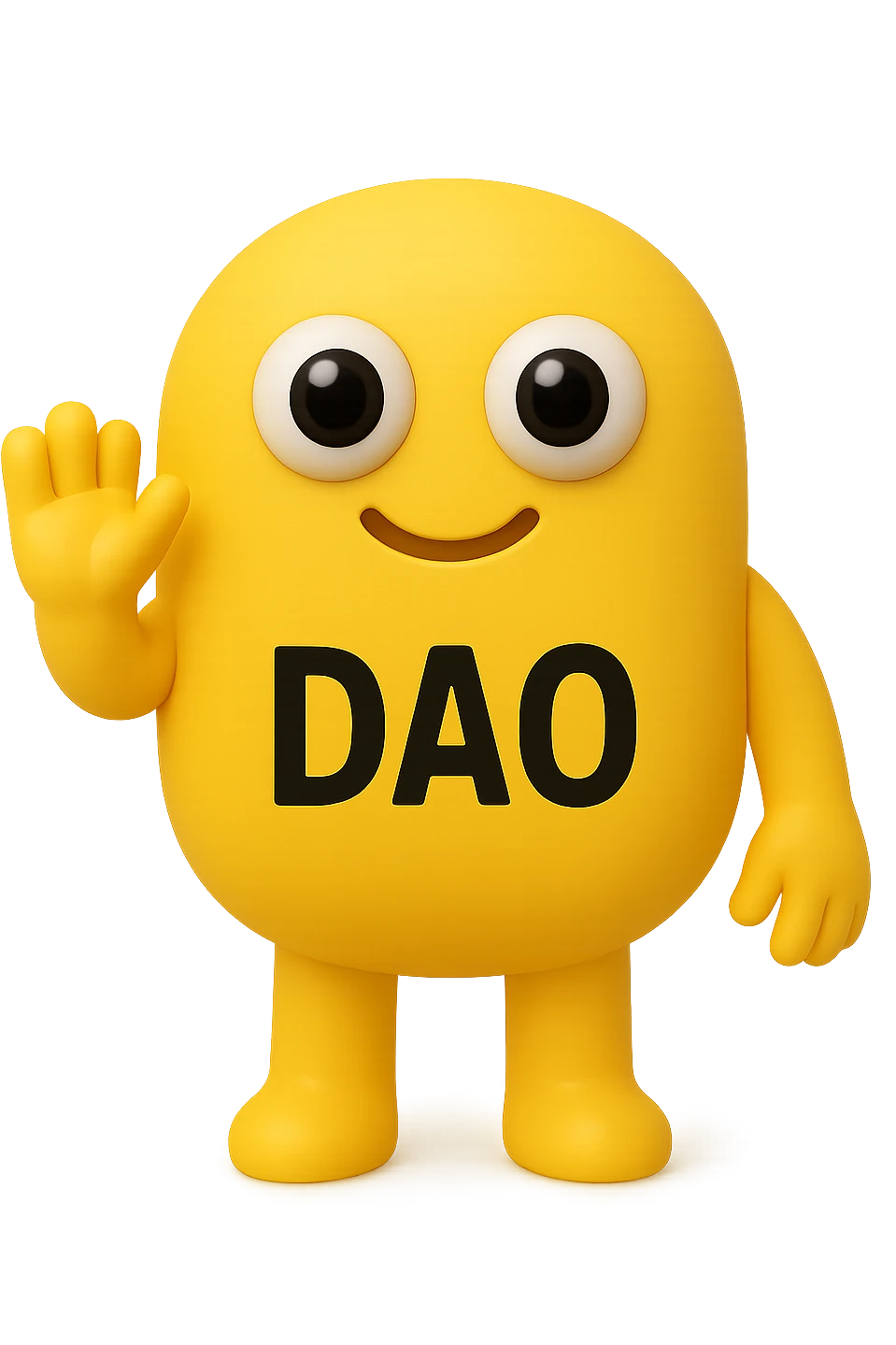 FALLO IDENTICO MA CON LA SCRITTA DAO IN ITALIANO SUL CORPO. emoji con enzima umano con occhi 3d con la scritta "DAO" SUL CORPO IN ITALIANO emoji