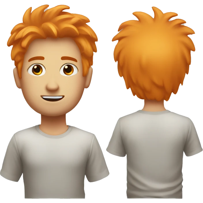 guy whit orange hair whit hairy of book, white whit light eyes brown emoji