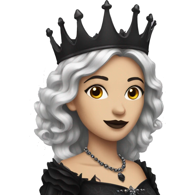 gothic queen with black crown emoji