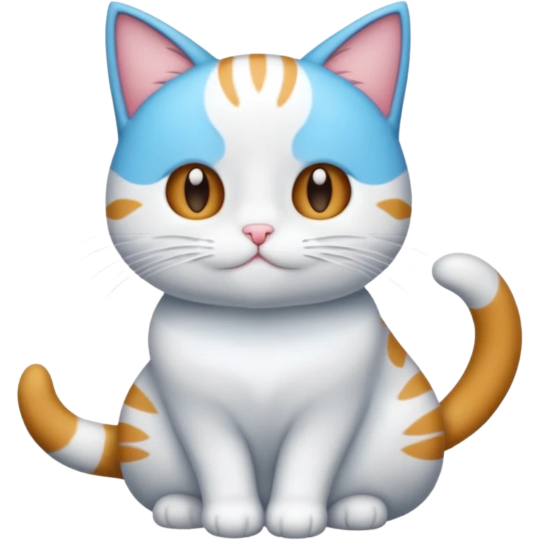 Gato celeste con blanco animado emoji