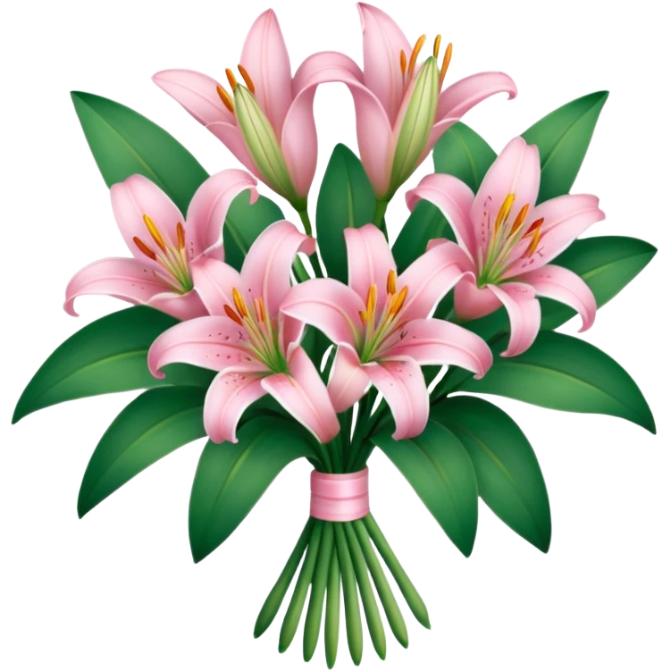bouquet of baby pink lilies emoji