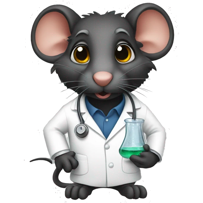 Black rat scientist emoji