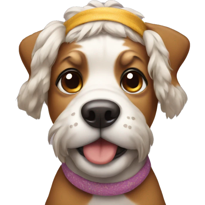 dog wearing headband emoji