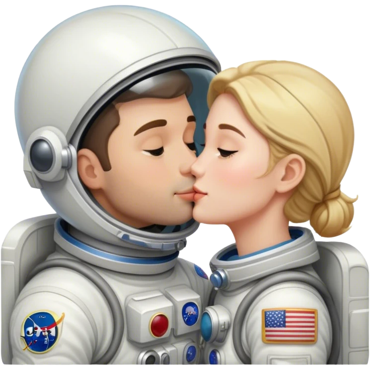 Male & female astronaut kissing emoji