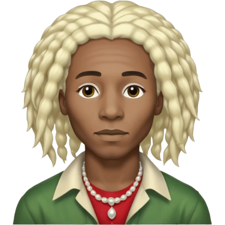 Black Male bob marley inspired hair platinum blonde with pearls makeup only head emoji