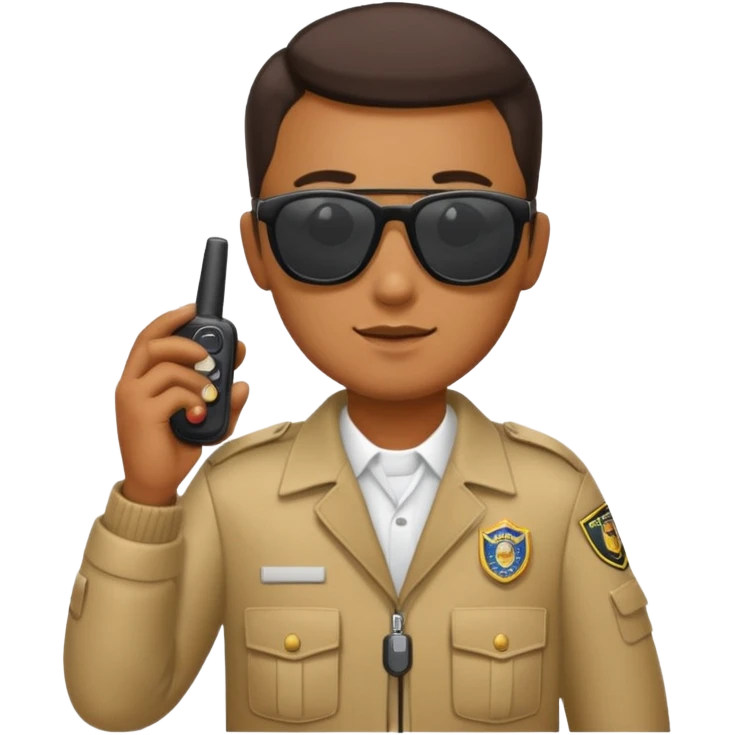 school security, sun glasses, holding walkie-talkie emoji