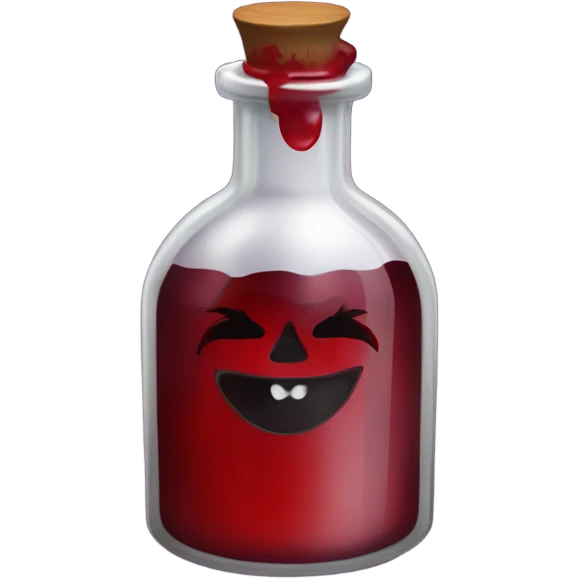 a stylish potion bottle with blood and a gothic lid, perfect for a vampire girl theme." emoji