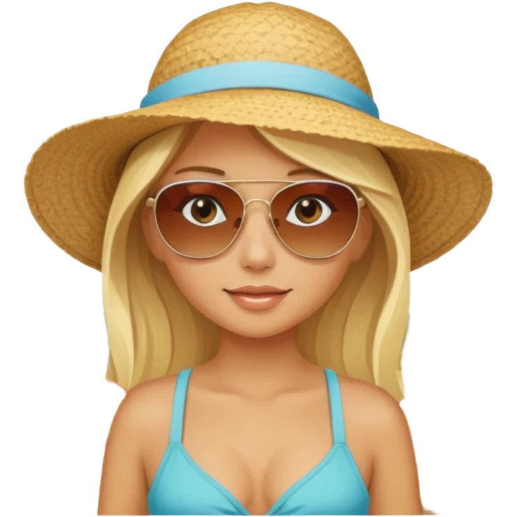 Blonde girl going to the beach emoji
