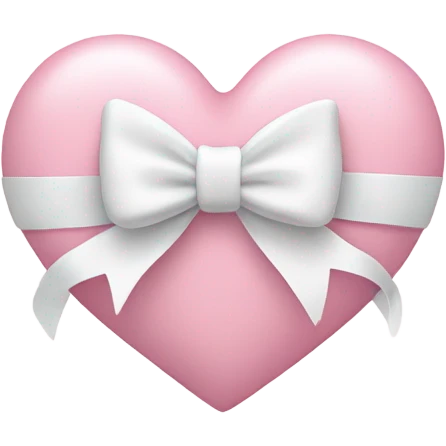 Pastel pink heart with white bow emoji