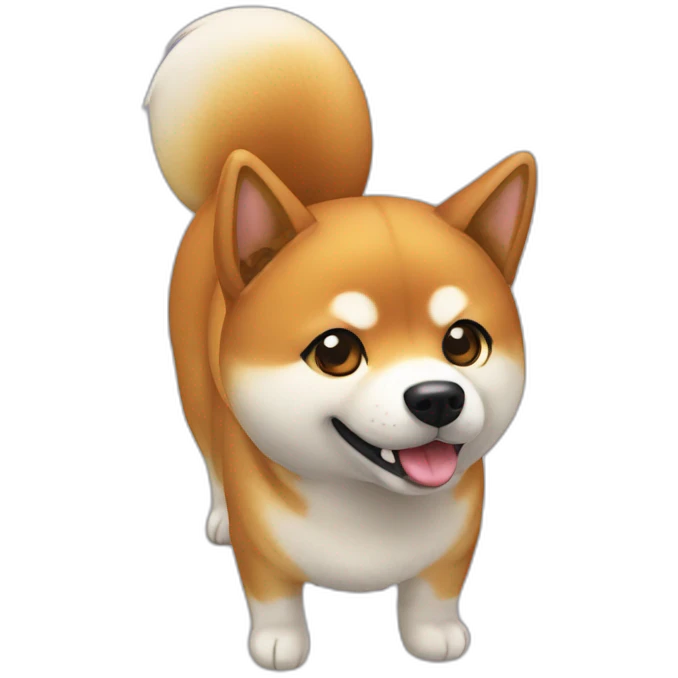 Shiba Inu-catch-tail emoji