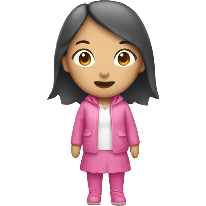 Asian woman forange air with pink rabit costume emoji