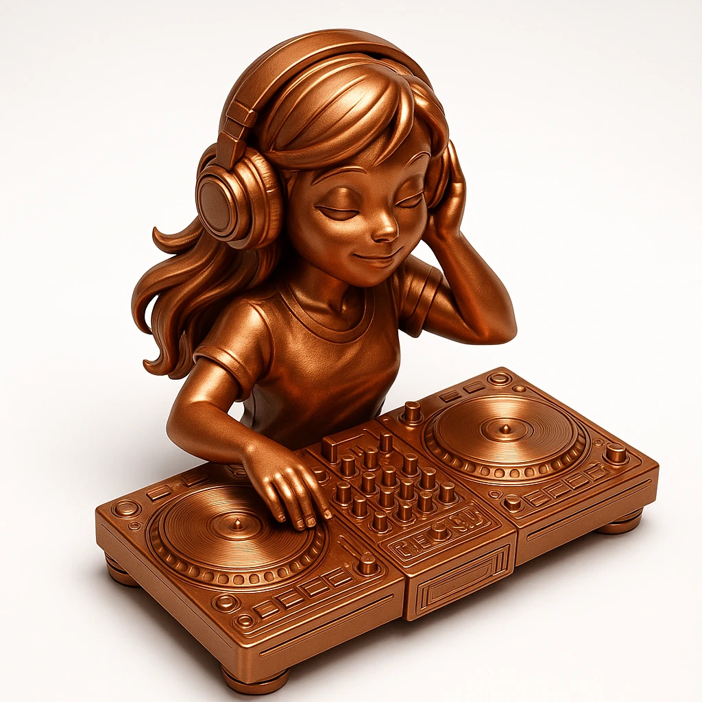girl playing DJ set emoji