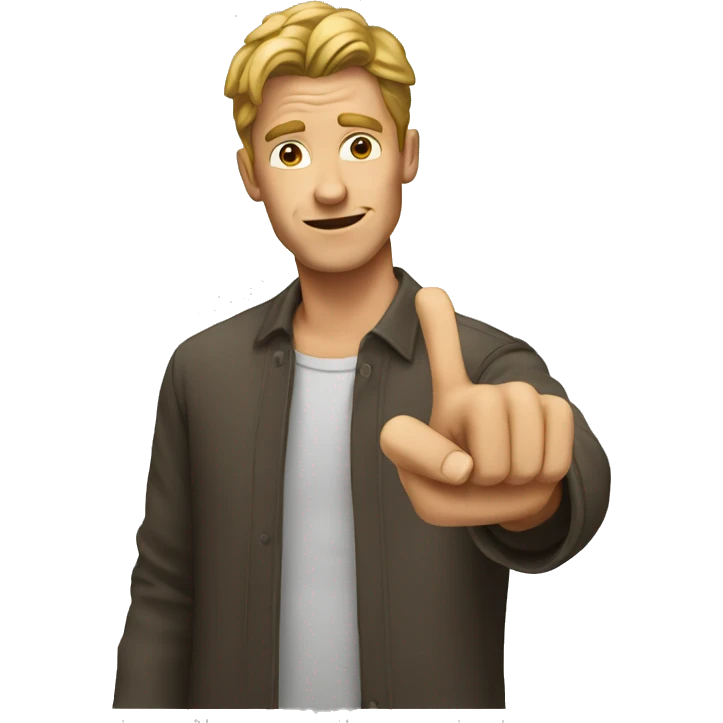 a man showing two fingers emoji