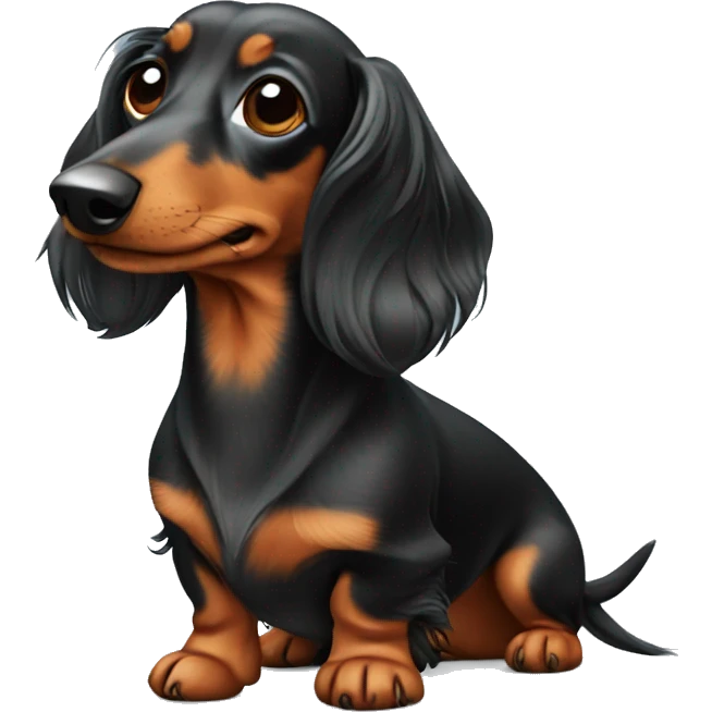 Long haired dachshund  emoji