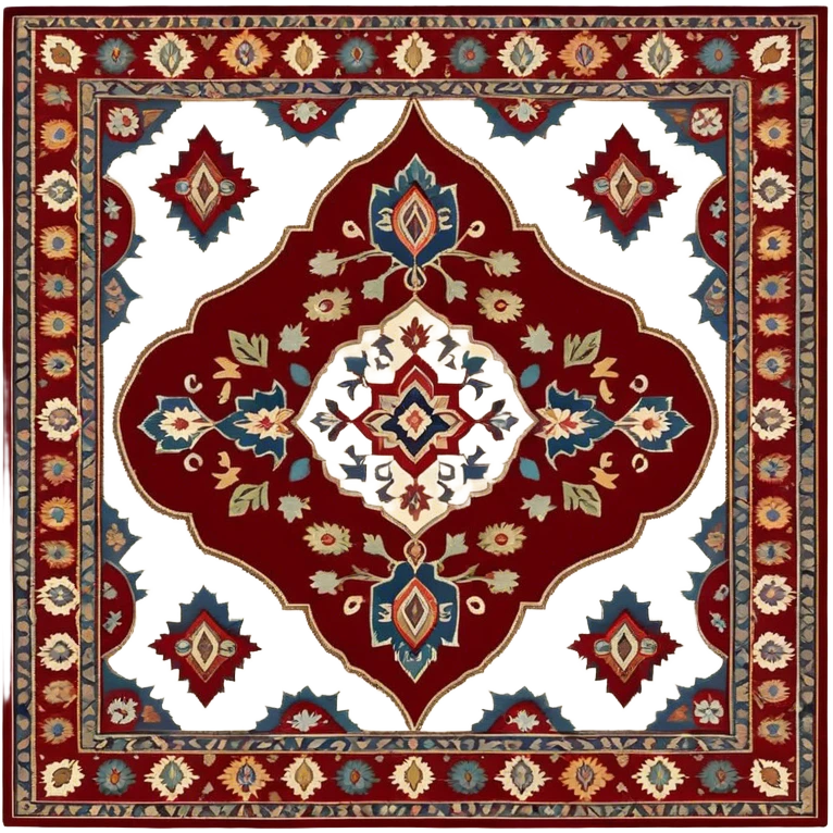 Cinematic Realistic depiction of a richly patterned Turkish carpet, rendered with exquisite details and vibrant colors, set against a soft, warmly lit background that emphasizes its artisanal craftsmanship emoji