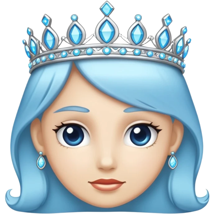 Fully Light blue tiara emoji