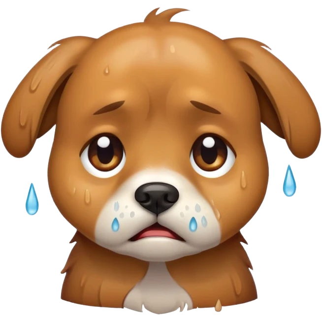 Poop crying dog emoji