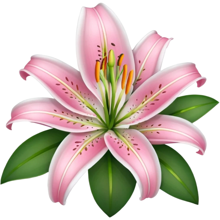 lilies pink & white flower emoji